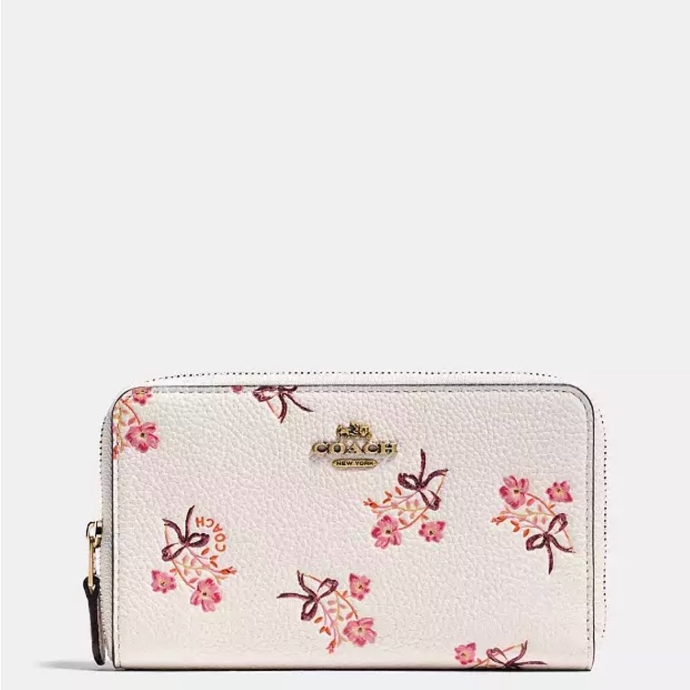Coach White and Pink Floral Women's Wallet